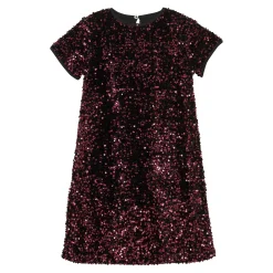 Kids Creamie Dresses & Rompers>Velour Sequins Dress 7-14