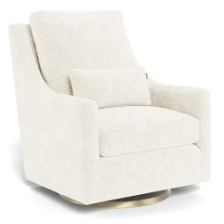 Monte Gliders & Rocking Chairs|Gliders & Rocking Chairs>Vera Rocking and Swivel Chair - White Faux Sheepskin / Gold