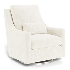Monte Vera Rocking and Swivel Chair - White Faux Sheepskin / Steel