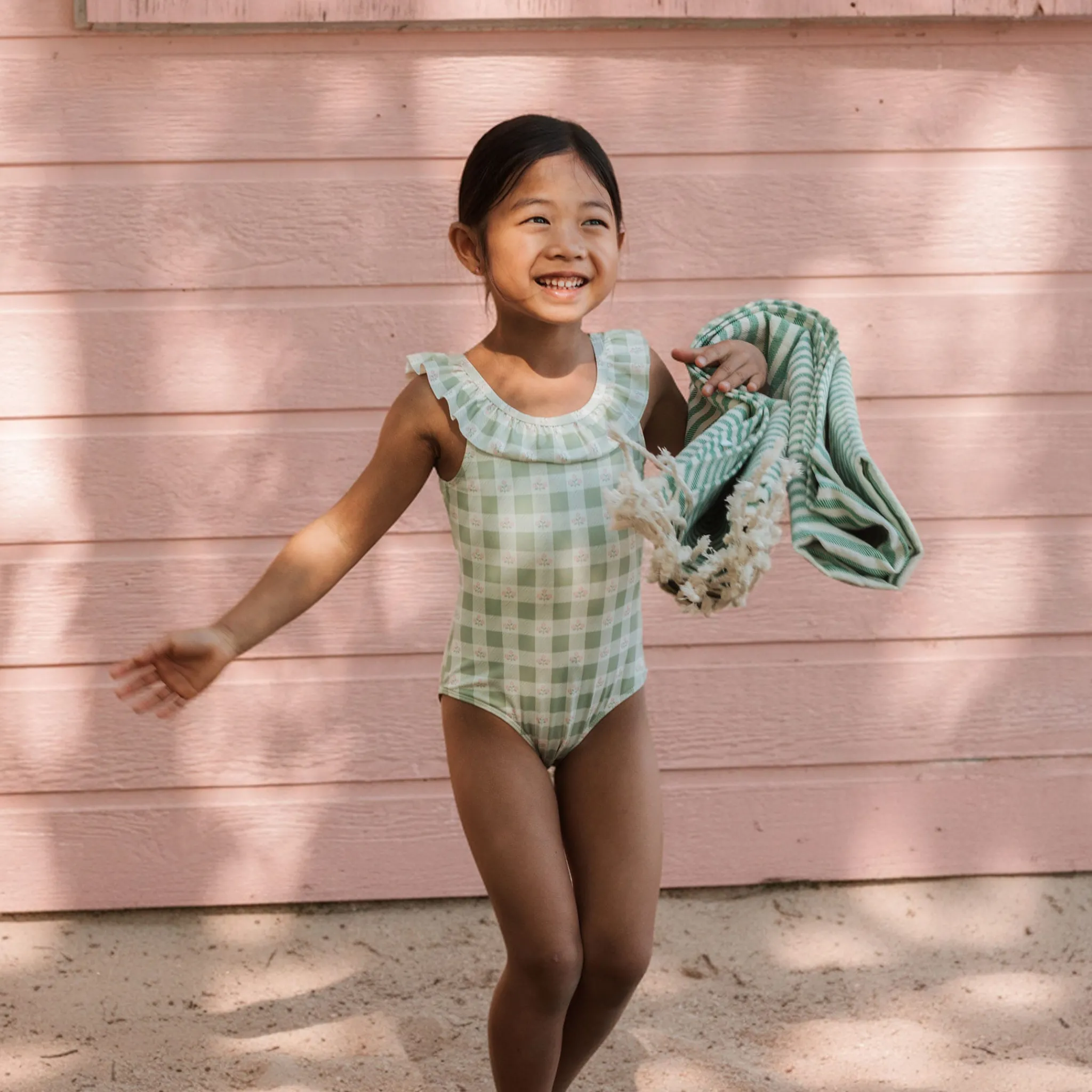 Kids Petit Lem Vichy Swimsuit 2-6y