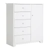 South Shore Vito Door Chest with 5 Drawers - Pure White