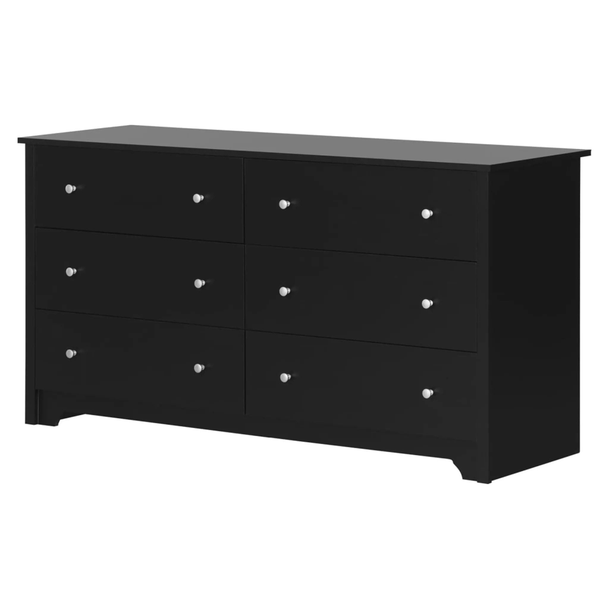 South Shore Vito 6-Drawer Double Dresser - Pure Black