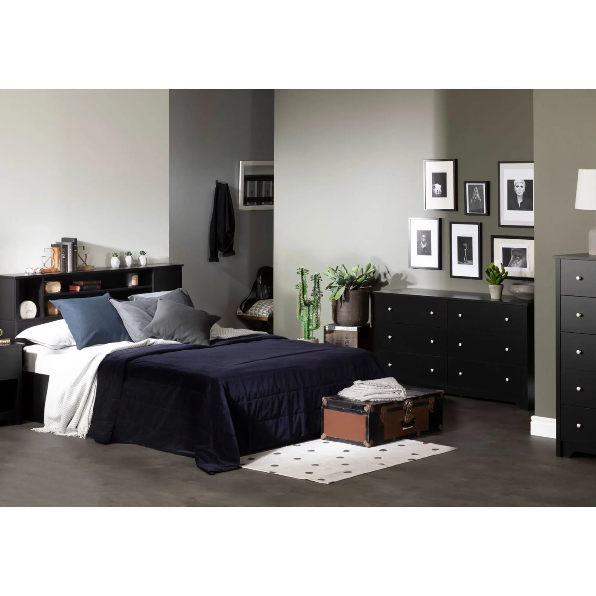South Shore Vito 6-Drawer Double Dresser - Pure Black