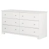 South Shore Storage Furniture>Vito 6-Drawer Double Dresser - Pure White