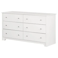 South Shore Storage Furniture>Vito 6-Drawer Double Dresser - Pure White