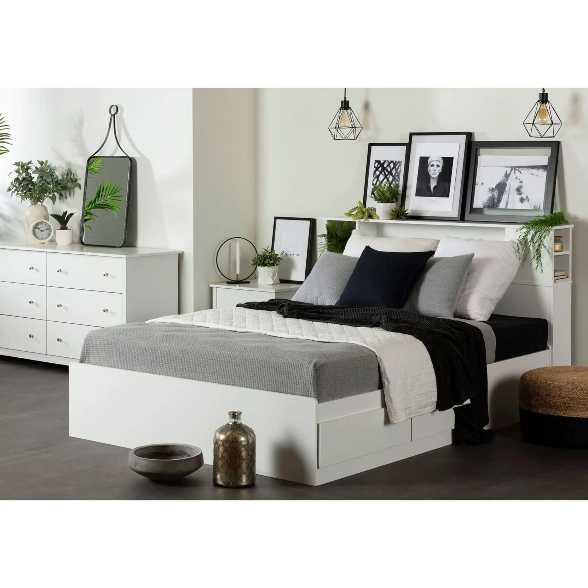 South Shore Storage Furniture>Vito 6-Drawer Double Dresser - Pure White