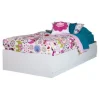 South Shore Vito Twin Mates Bed with 3 Drawers - Pure White
