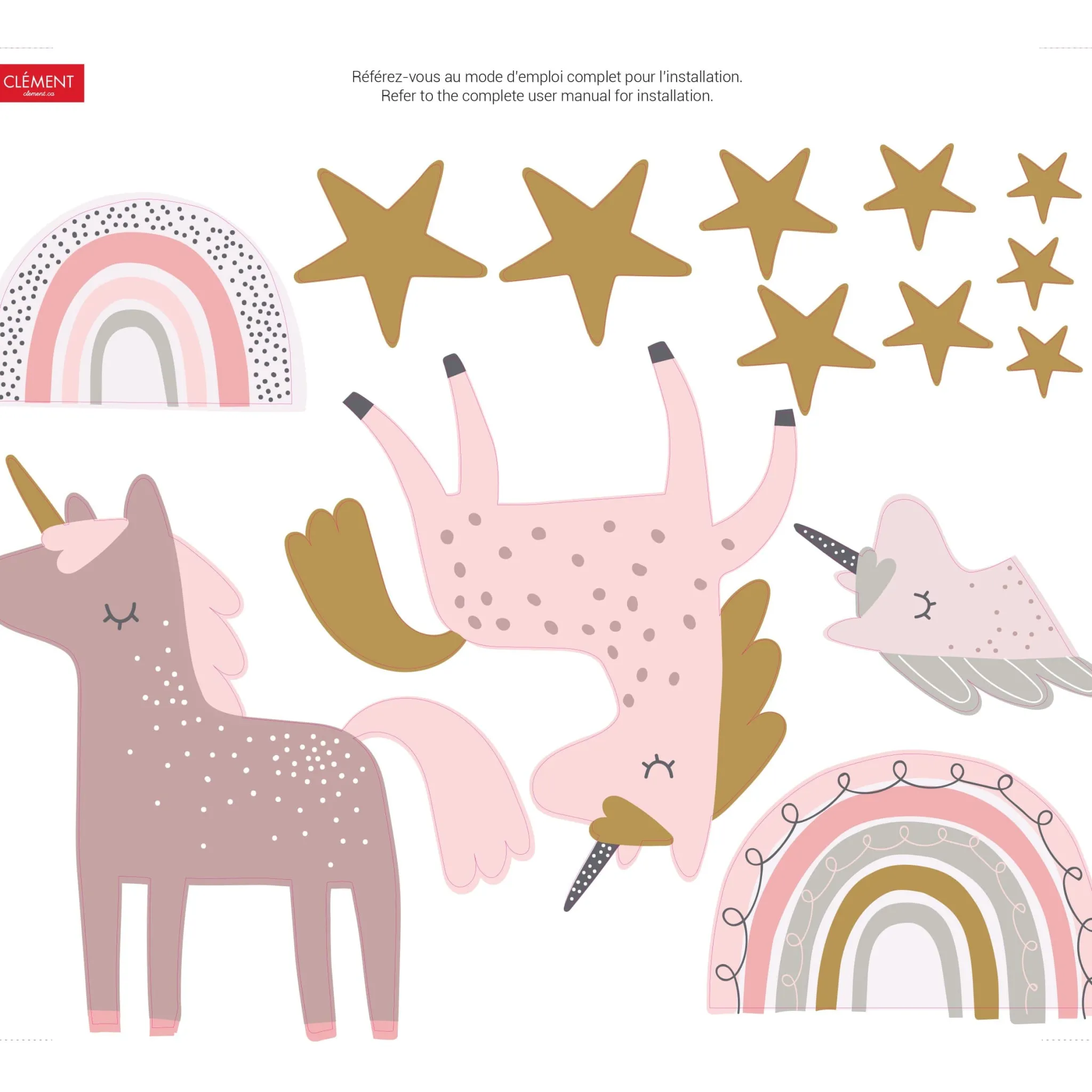 Clement - Impressions Wall Decals|Wall Decorations>Wall Stickers - Unicorn