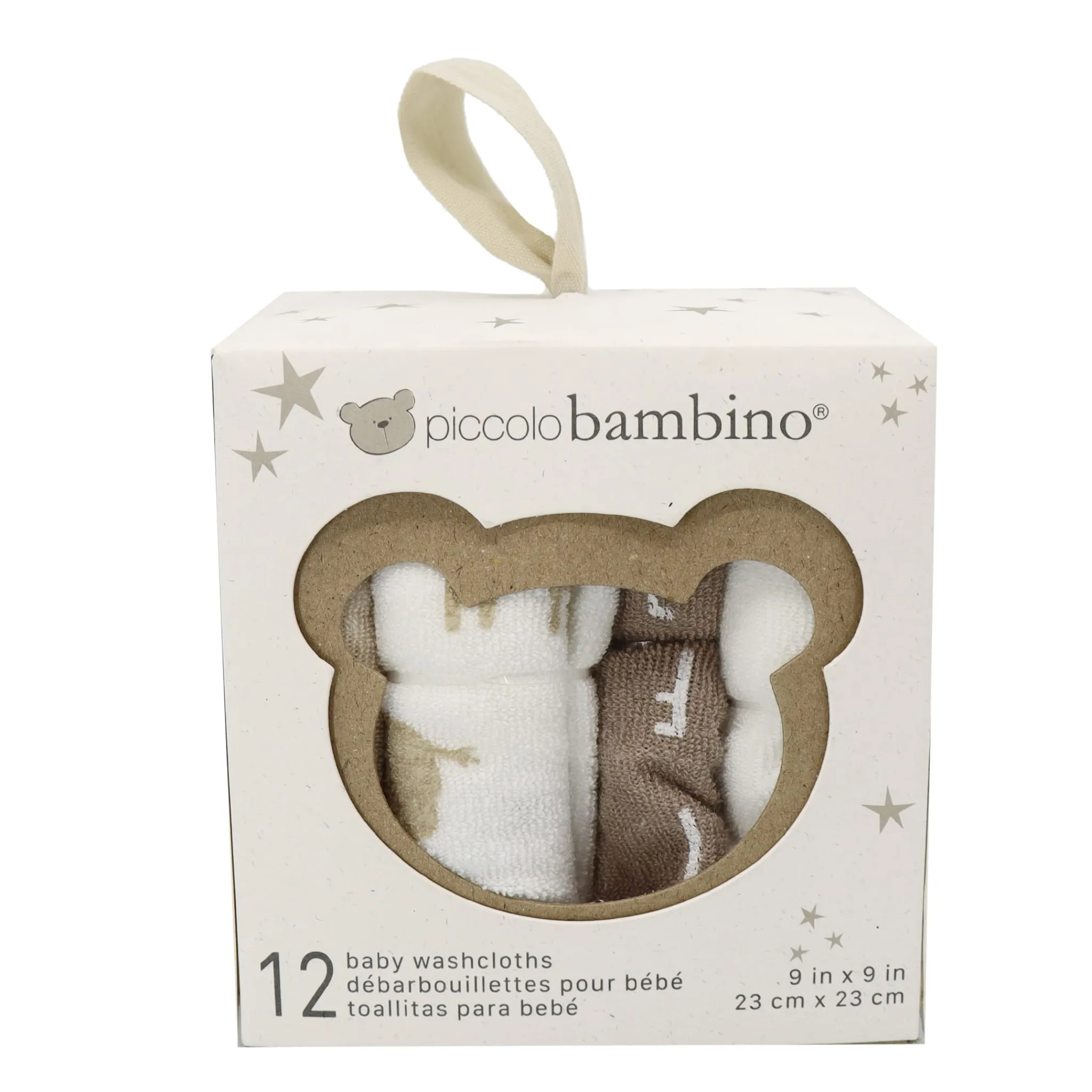 Kids Piccolo Bambino Washcloths Gift Box (12) - Beige