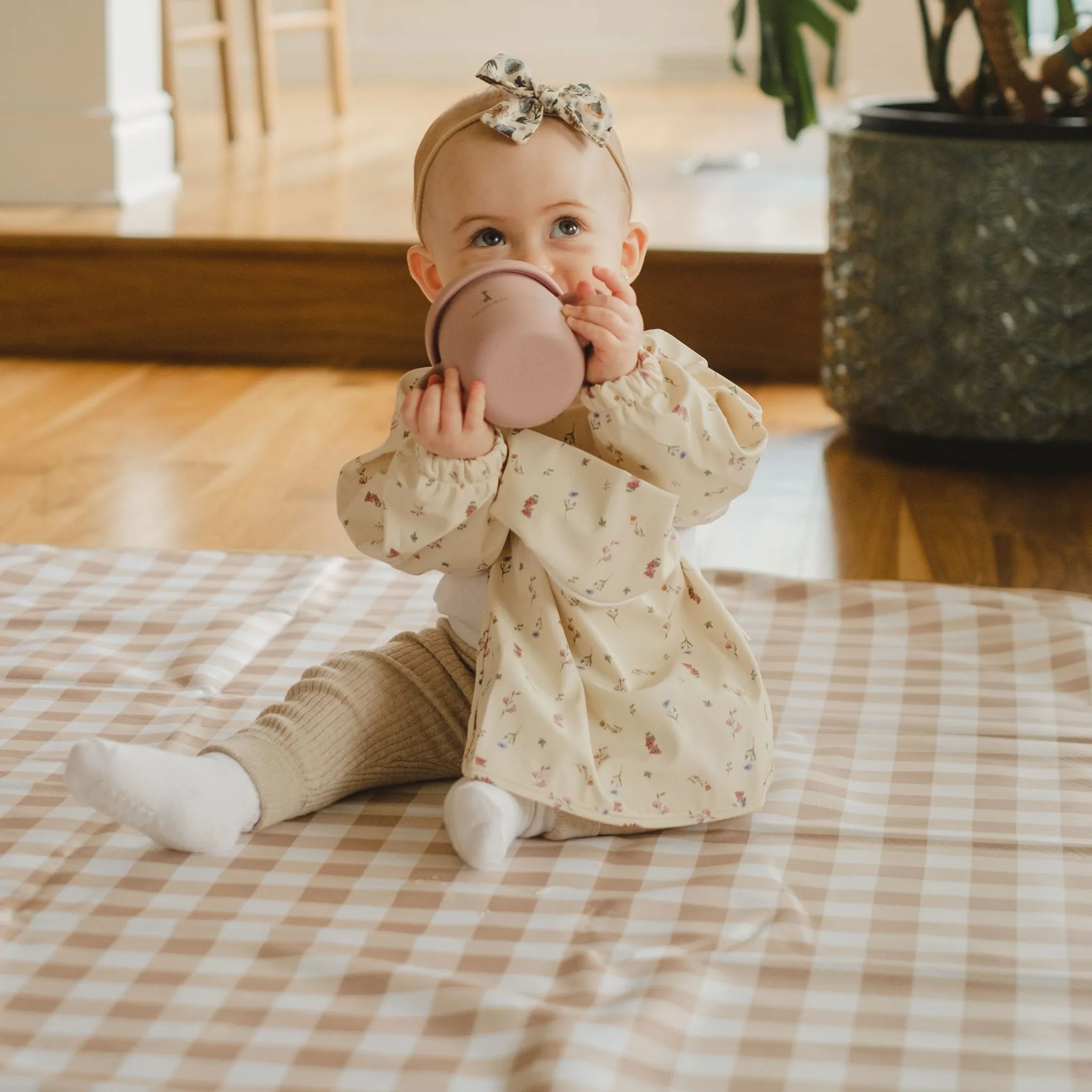 Micasso Waterproof Multi-Purpose Floor Mat - Caramel Gingham