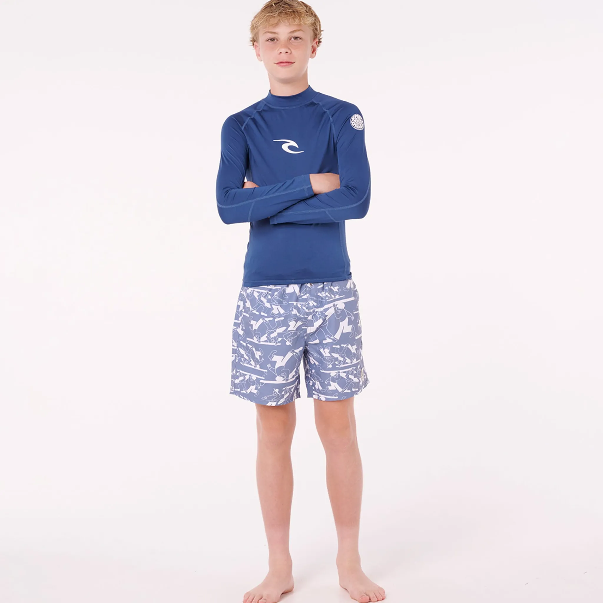 Kids/BOY Rip Curl Swimsuits>Waves Upf Rashguard 8-14