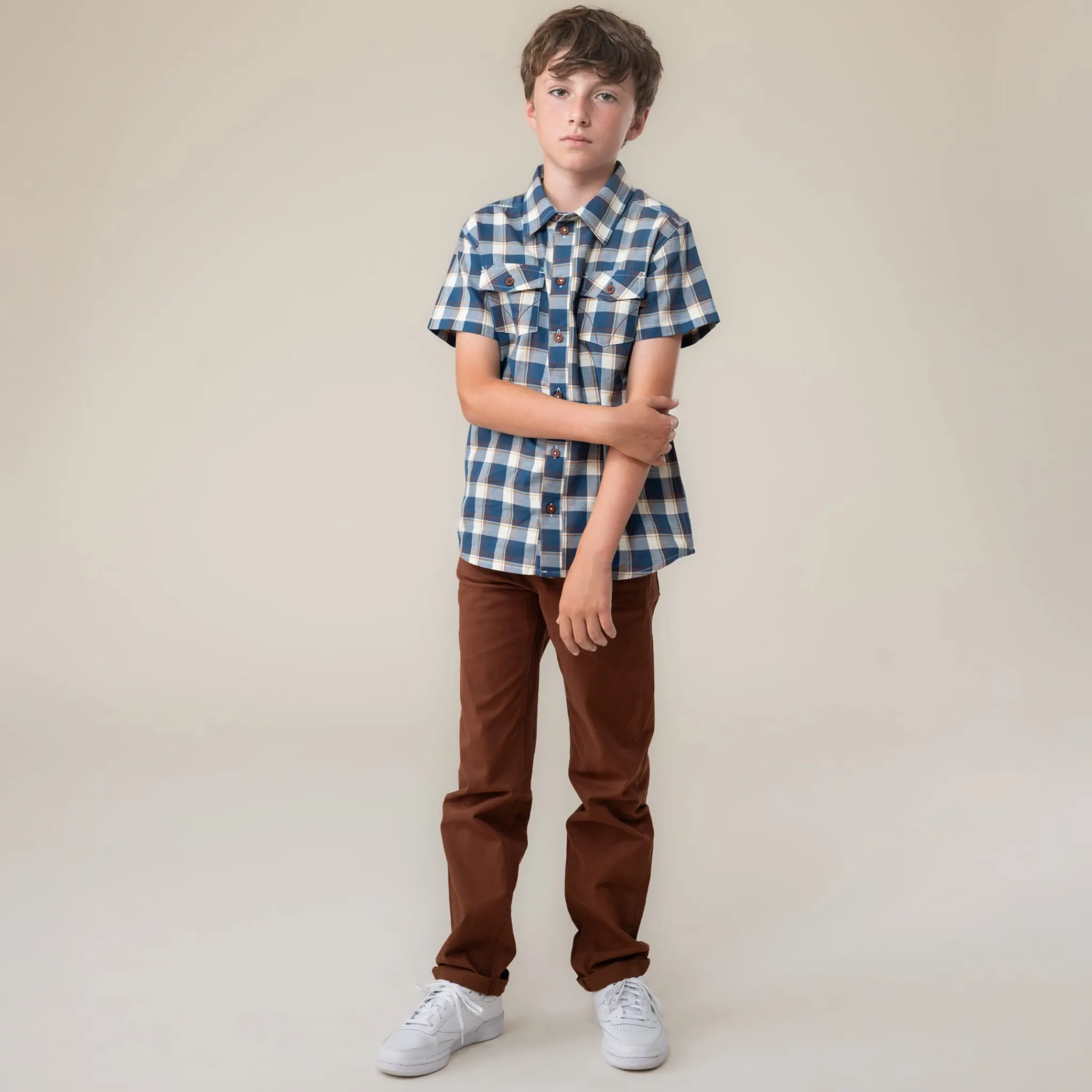 Kids/BOY Nano West Plaid Shirt 2-12