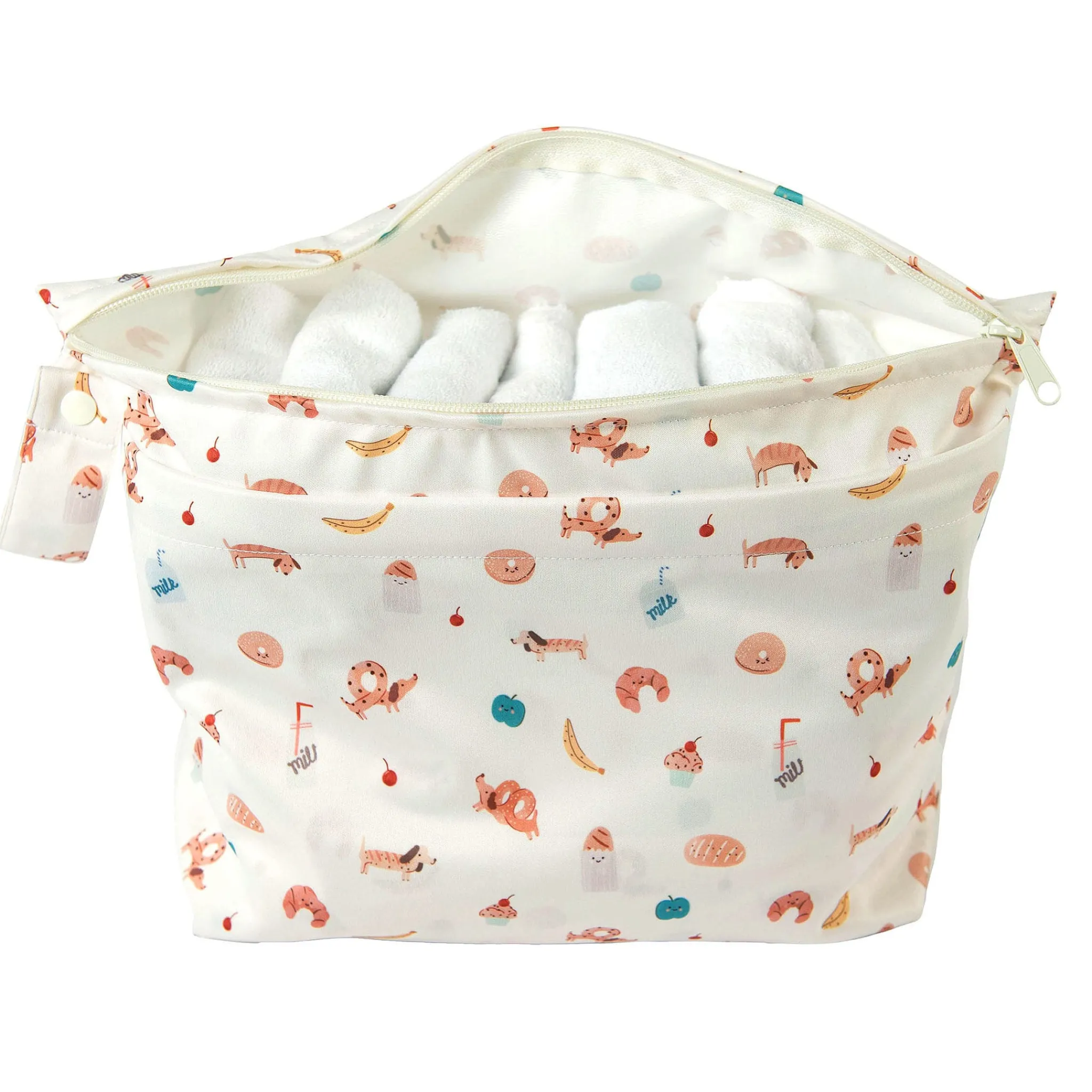 Loulou Lollipop Muslin Products|Diaper Bags>Wet Bag - French Breakfast