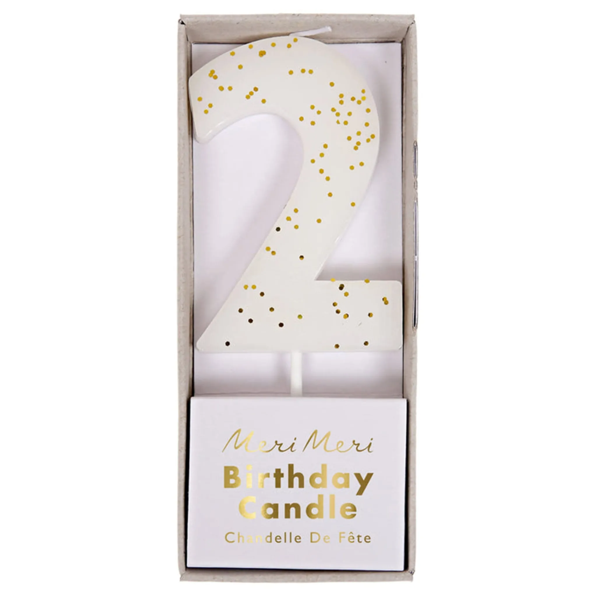 Meri Meri Party Supplies>White Number 2 Candle
