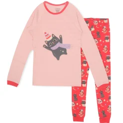Kids Roche Ciseaux Pajamas & Bathrobes>Winter Cats Pajamas 2-14y