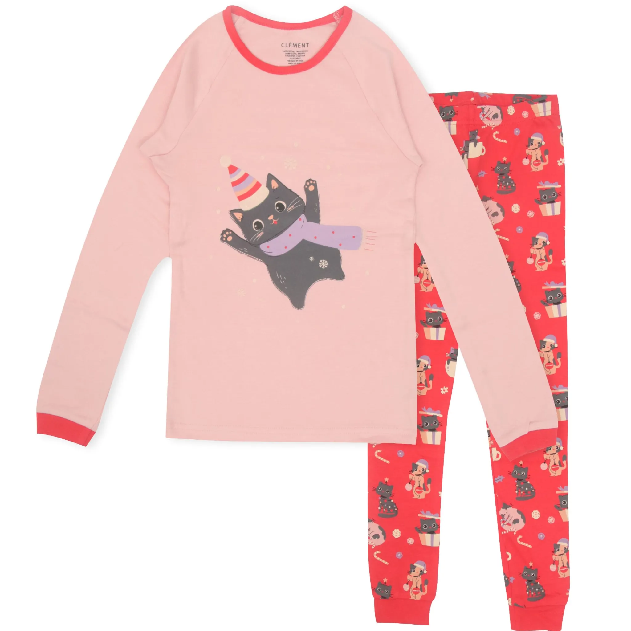 Kids Roche Ciseaux Pajamas & Bathrobes>Winter Cats Pajamas 2-14y