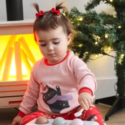 Kids Roche Ciseaux Pajamas & Bathrobes>Winter Cats Pajamas 2-14y