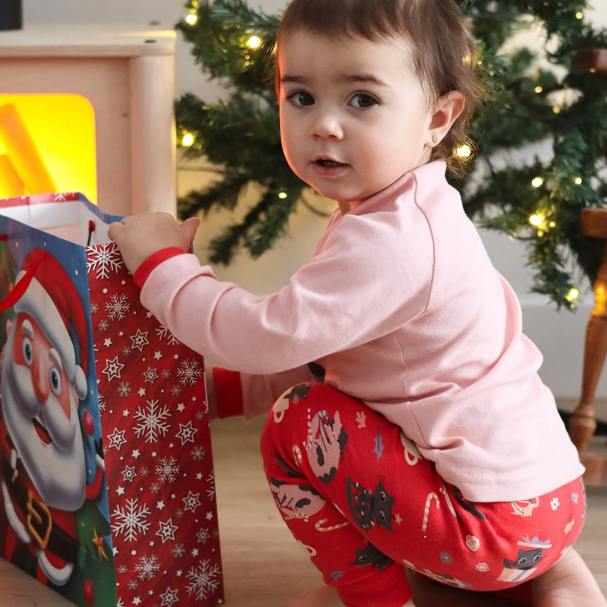 Kids Roche Ciseaux Pajamas & Bathrobes>Winter Cats Pajamas 2-14y