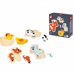 Kids Janod Wooden Toys|Puzzles>Wood Puzzle Farm