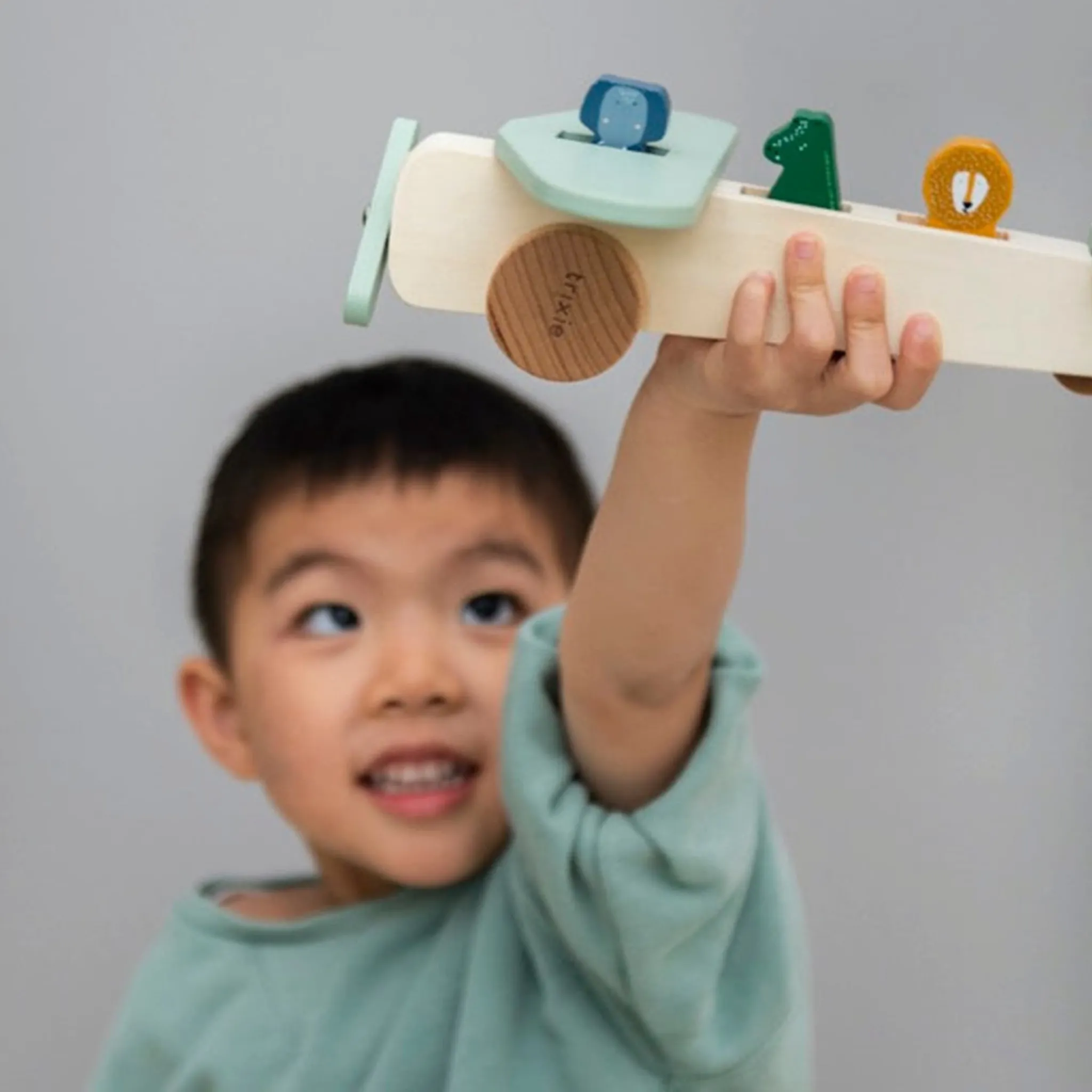 Kids Trixie Wooden Animal Airplane