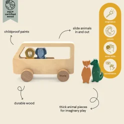 Kids Trixie Wooden Animal Bus