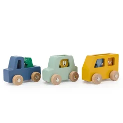 Kids Trixie Wooden Toys>Wooden Animal Car Set