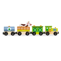 Kids Janod Wooden Toys>Wooden Magnetic Farm Train