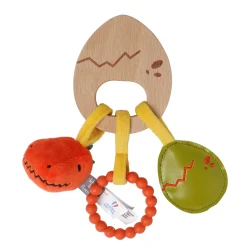 Little Big Friends Teething Toys>Wooden Rattle - Dino