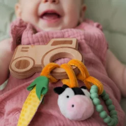 Little Big Friends Teething Toys>Wooden Rattle - Farm
