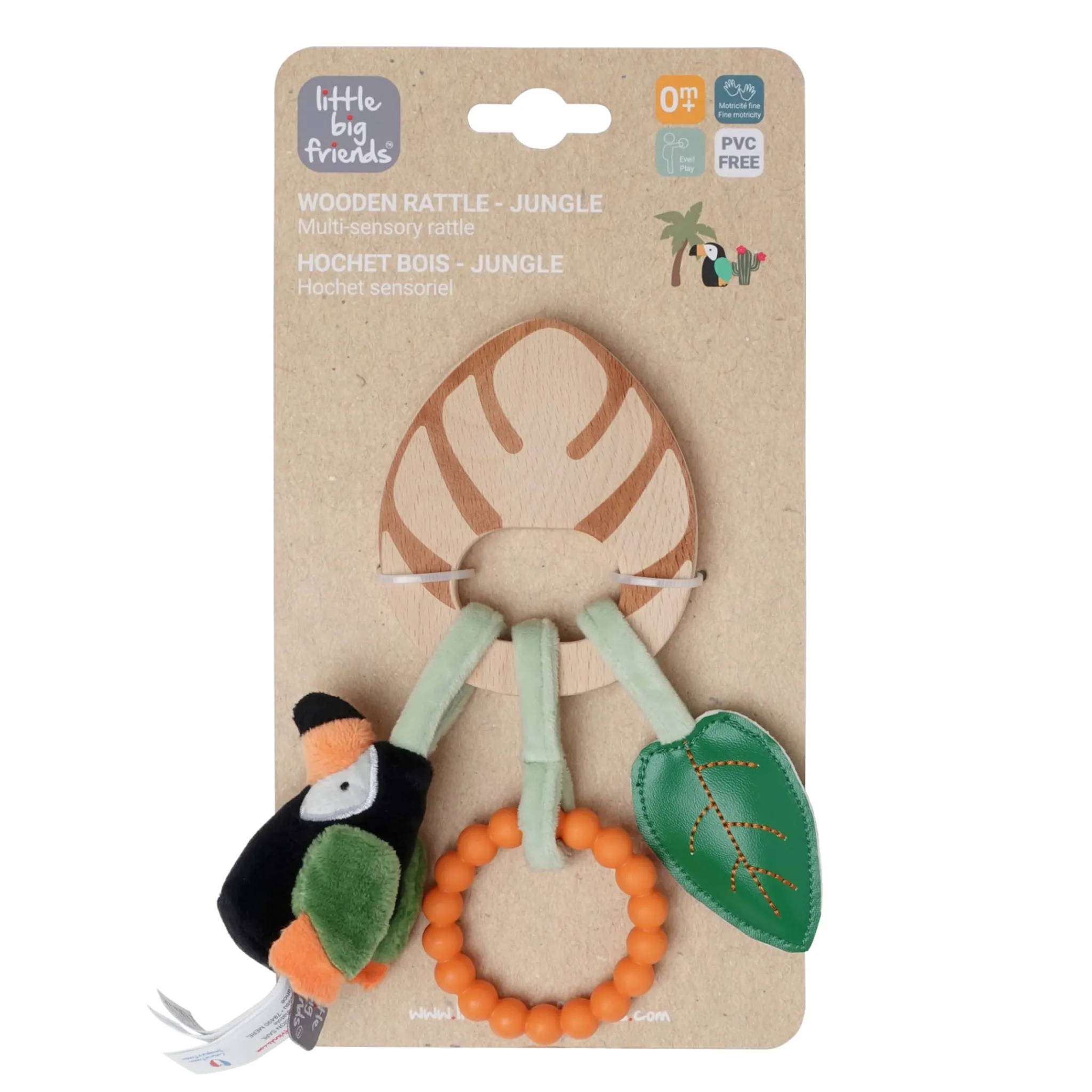 Little Big Friends Wooden Rattle - Jungle