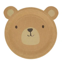 Meri Meri Party Supplies>Woodland Bear Plates (8)