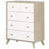 South Shore Storage Furniture>Yodi 5-Drawer Chest - Soft Elm and Pure White