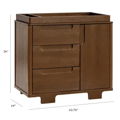 Babyletto Yuzu 3-Drawer Changer Dresser - Natural Walnut