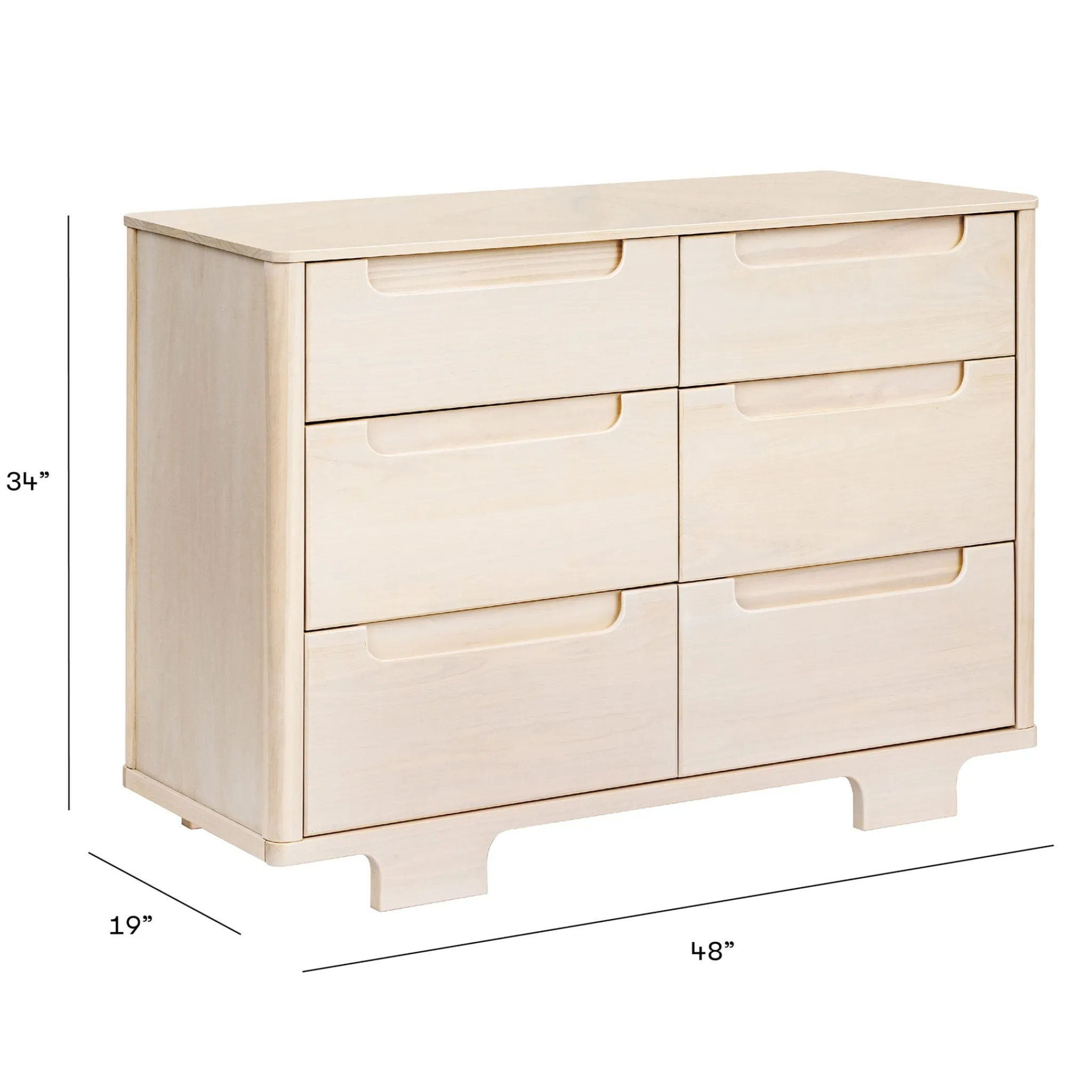 Babyletto Yuzu 6-Drawer Dresser - Washed Natural