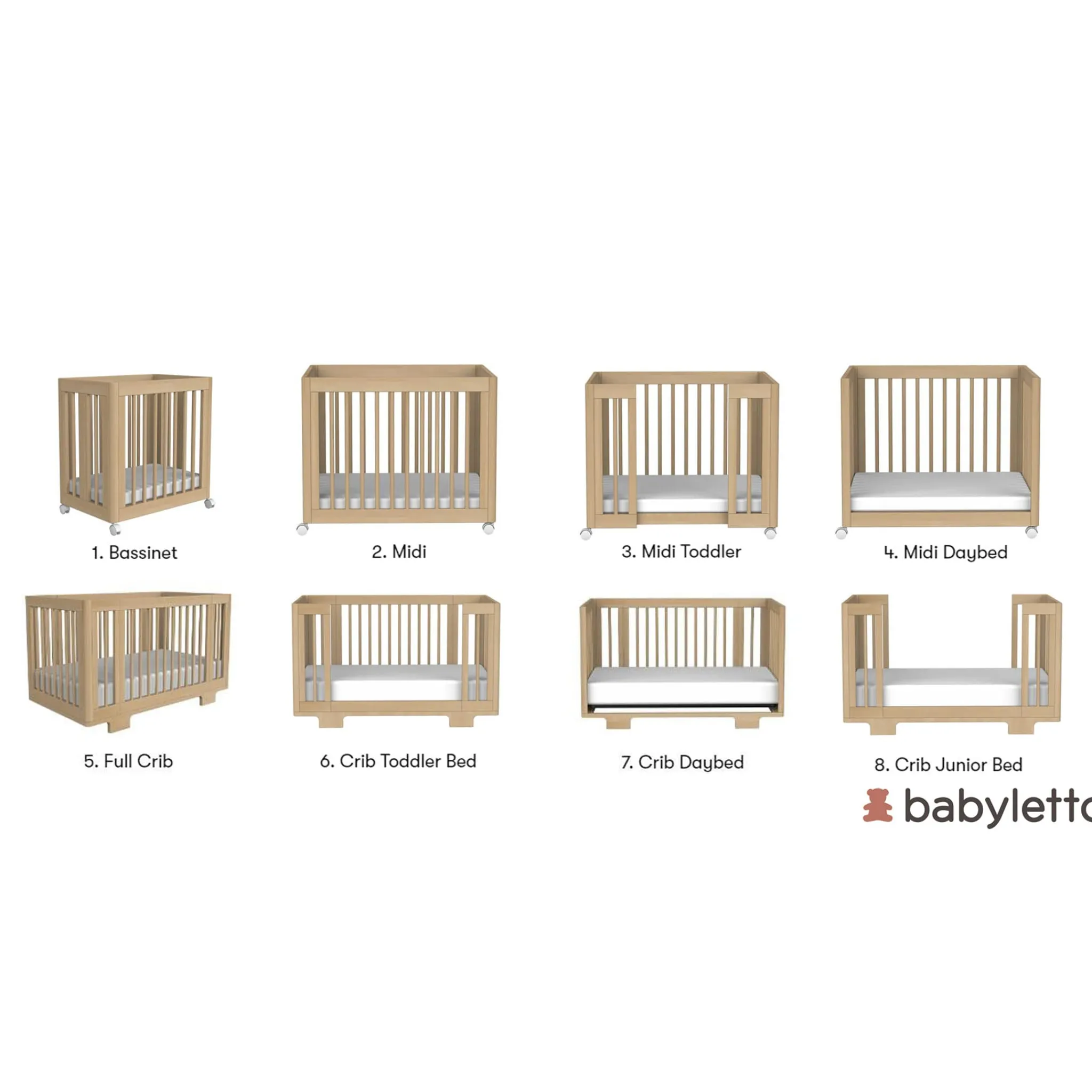 Babyletto Yuzu 8-in-1 Convertible Crib - White