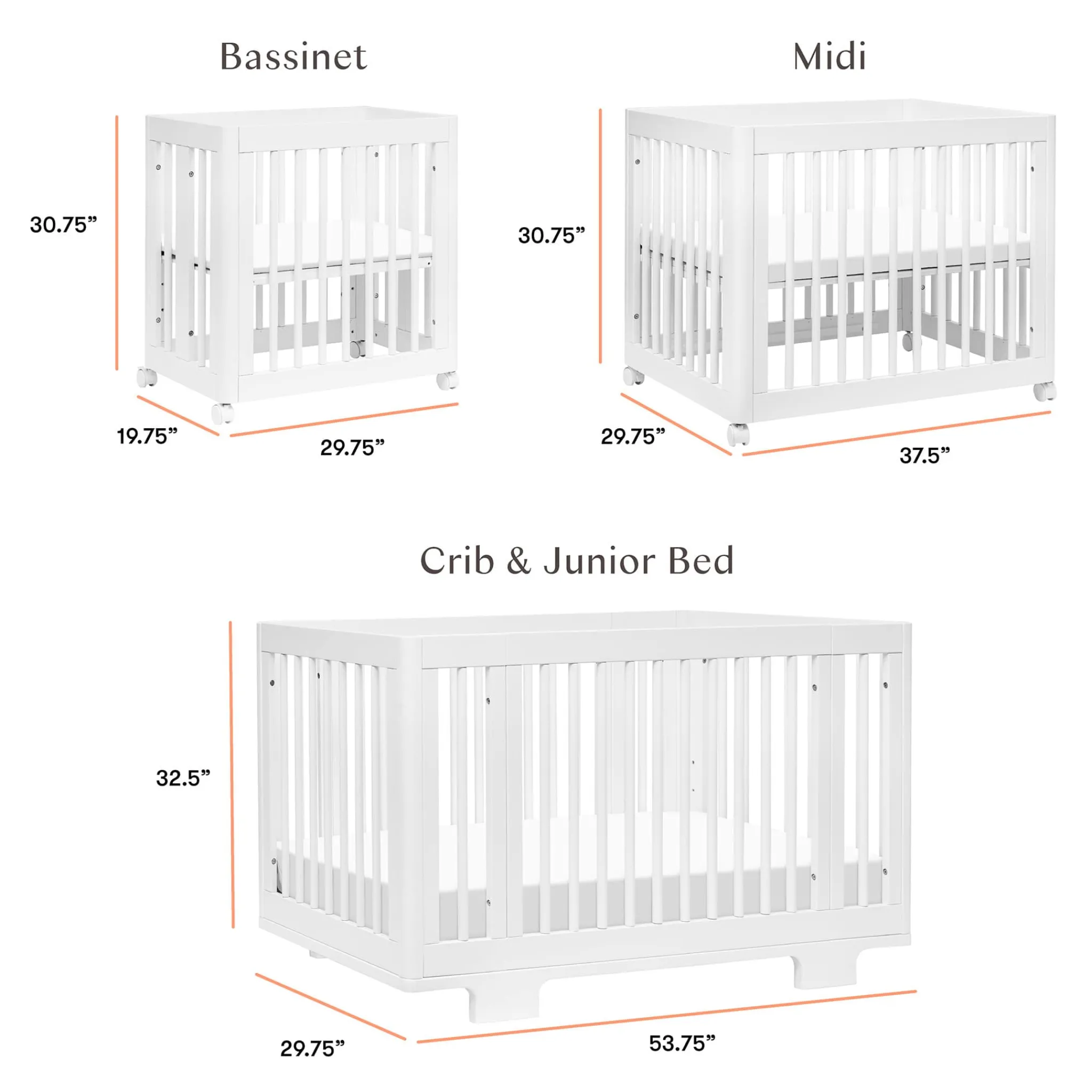 Babyletto Yuzu 8-in-1 Convertible Crib - White