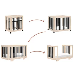 Babyletto Yuzu 8-in-1 Convertible Crib - Washed Natural / Black