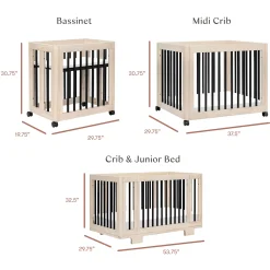 Babyletto Yuzu 8-in-1 Convertible Crib - Washed Natural / Black