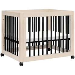 Babyletto Yuzu 8-in-1 Convertible Crib - Washed Natural / Black