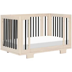 Babyletto Yuzu 8-in-1 Convertible Crib - Washed Natural / Black