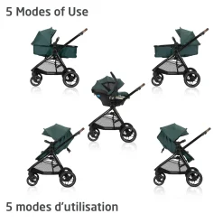 Kids Maxi-cosi Strollers|Strollers & Trailers>Zelia Luxe 5-in-1 Modular Travel System - Essential Green